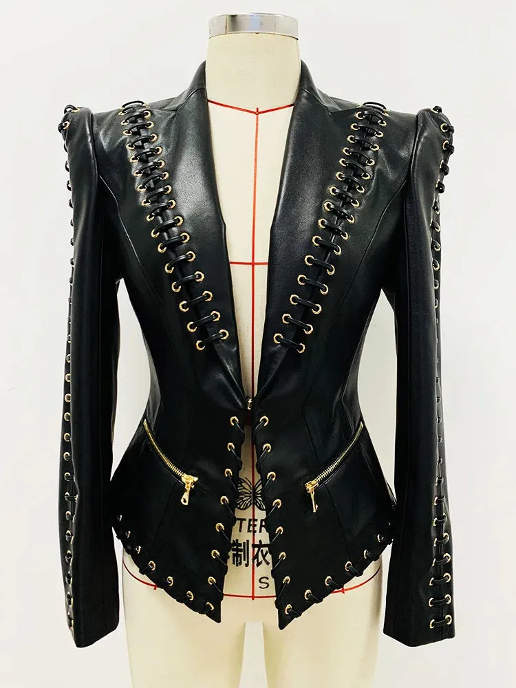High Quality Leather Blazer