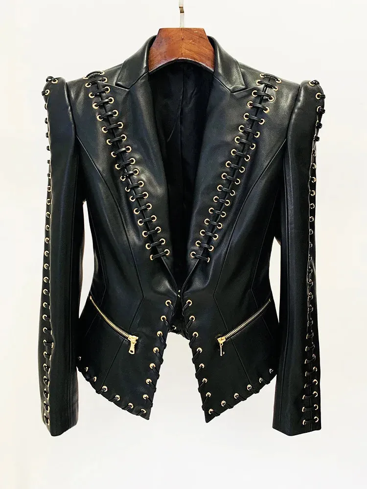 High Quality Leather Blazer