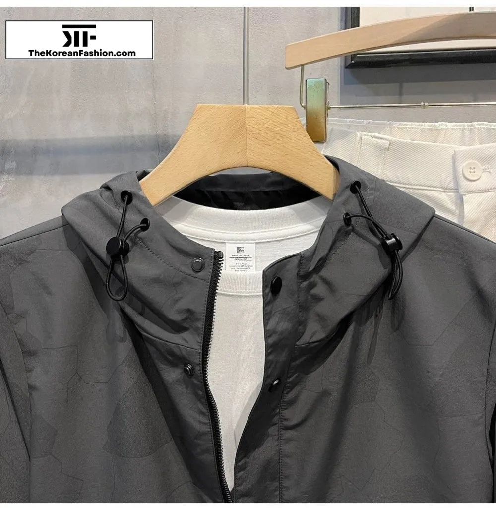 Hooded Slim-fit Zipper Jacket