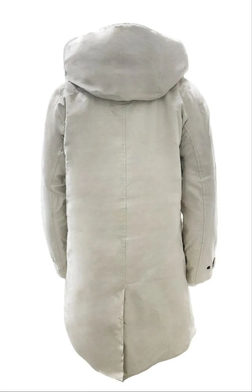 HoodLamb Women's Beige Slim Long Hemp Vest Insert Coat 420 NWT