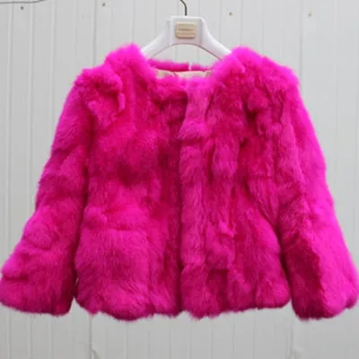 Hot Women Real Rabbit Fur Coat Natural Rex Rabbit Fur Coat O-Neck Fashion Slim Thin Rabbit Fur Coat Full Pelt Genuine Fur Jacket