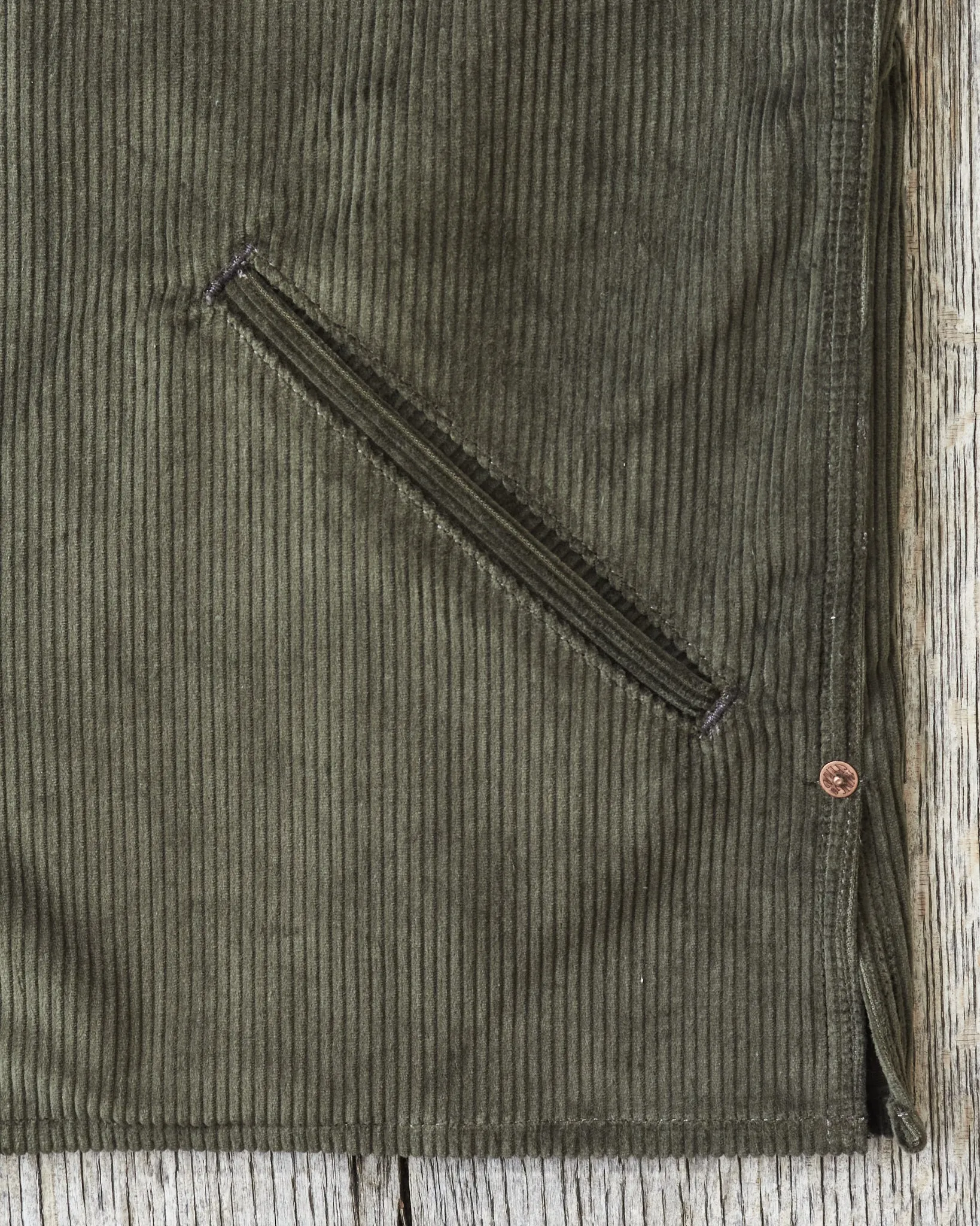 Indigofera Fargo Trucker 8W Corduroy Jacket Green