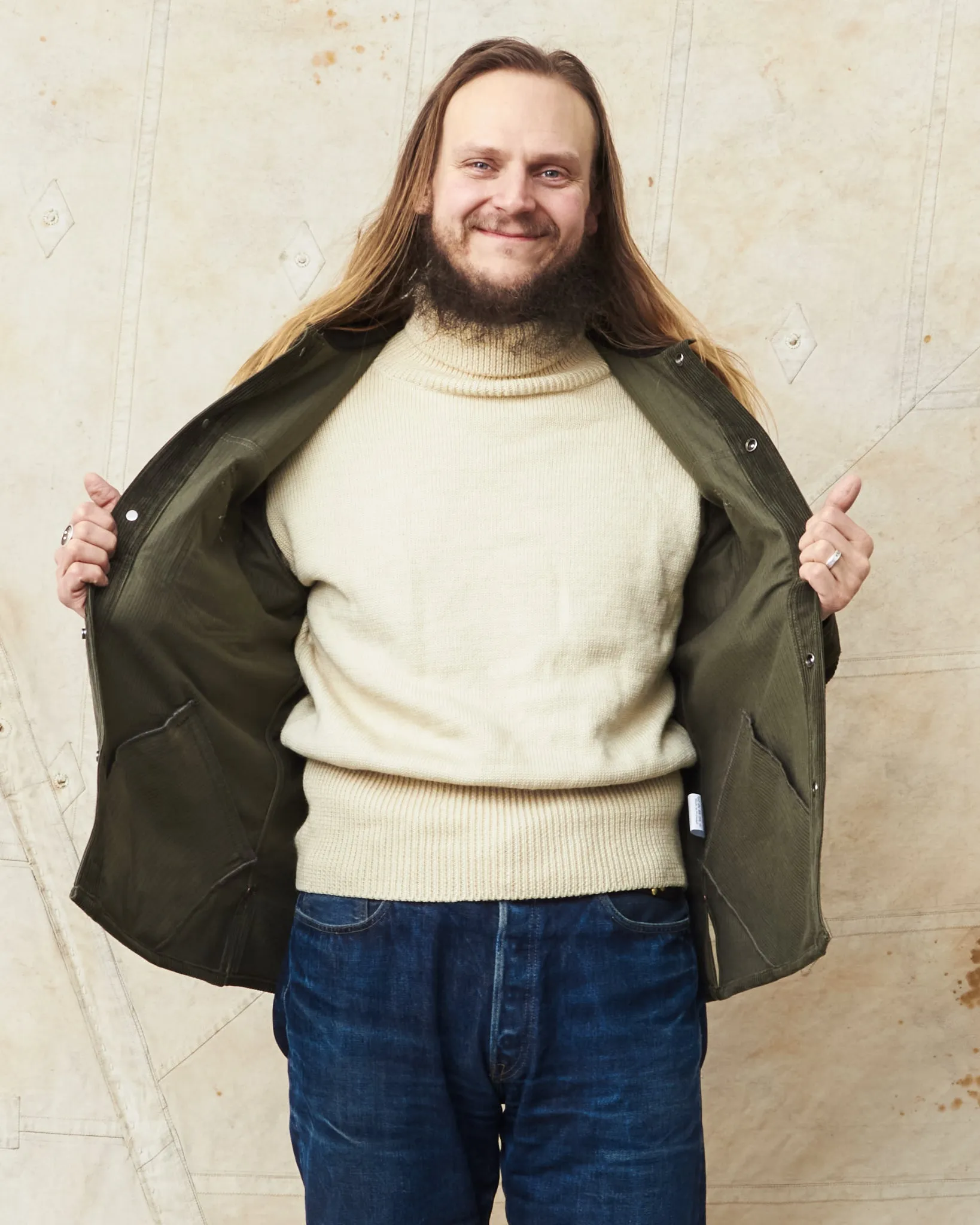 Indigofera Fargo Trucker 8W Corduroy Jacket Green