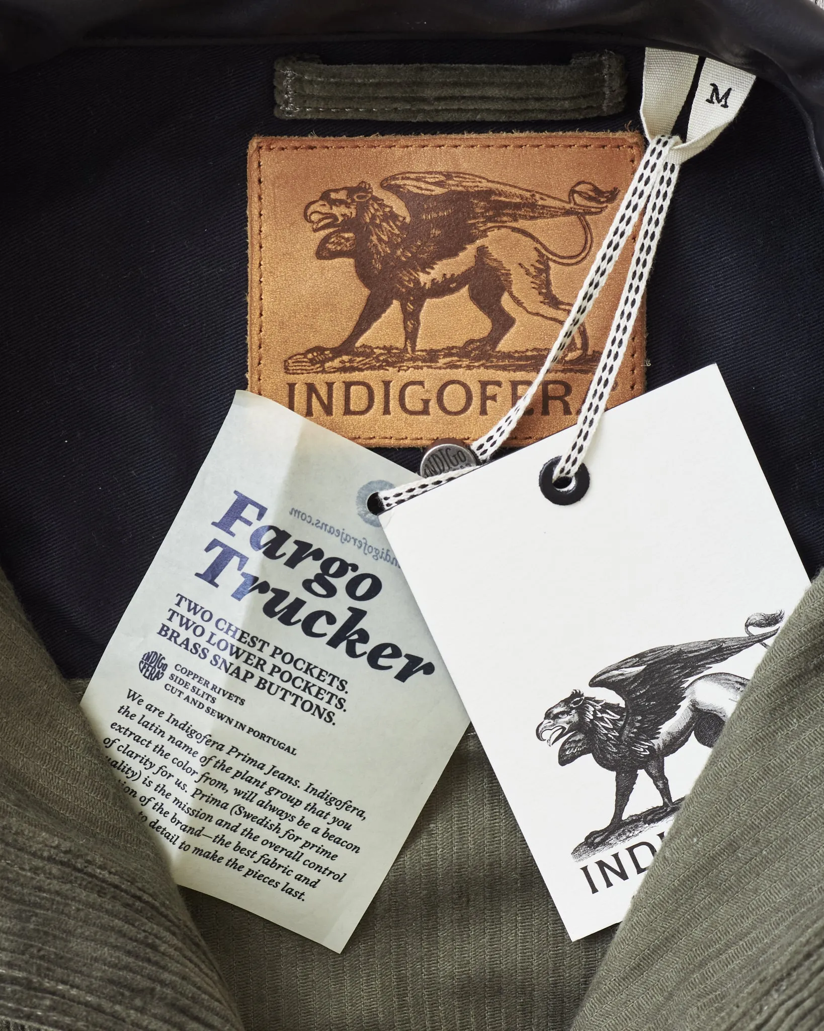 Indigofera Fargo Trucker 8W Corduroy Jacket Green