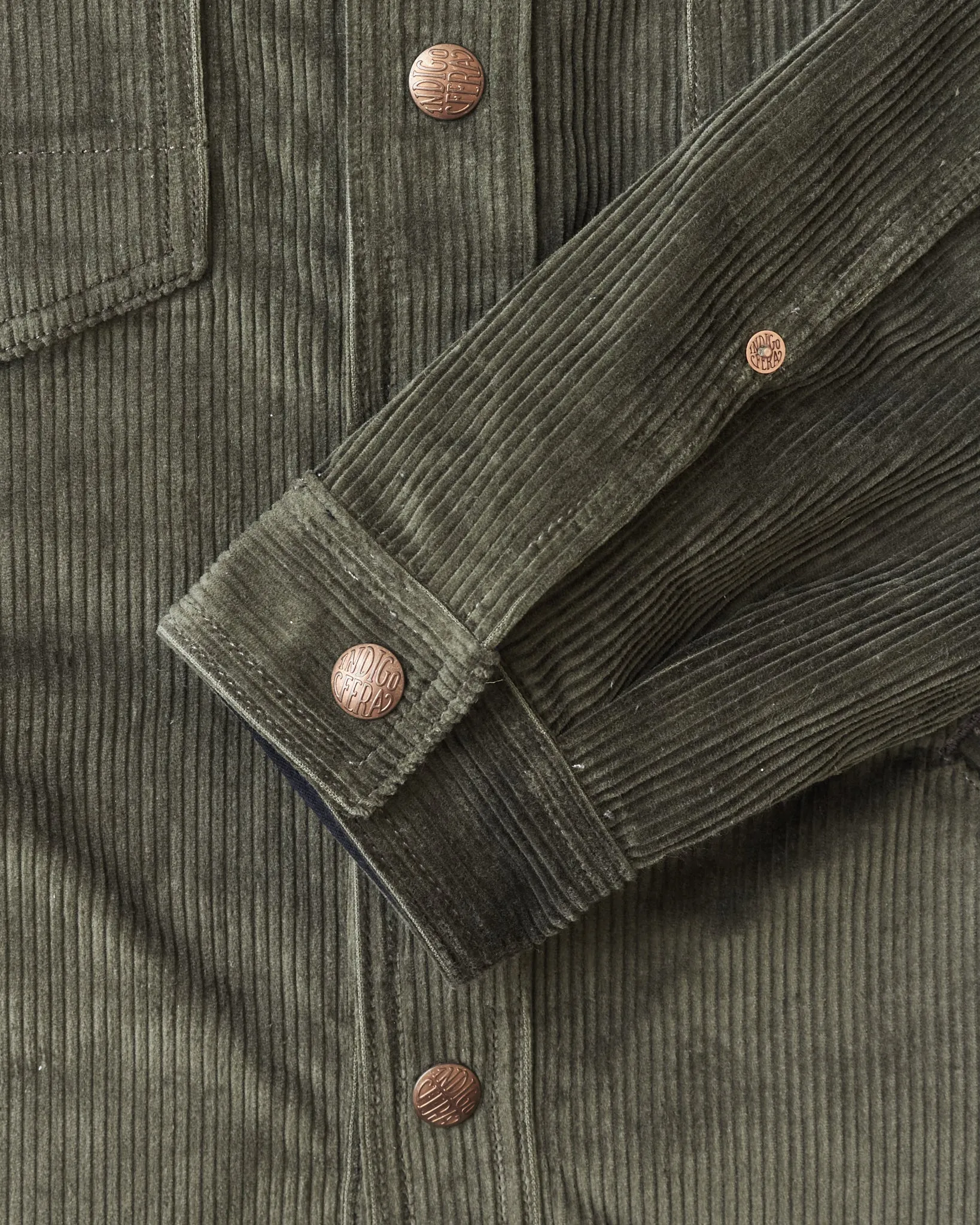 Indigofera Fargo Trucker 8W Corduroy Jacket Green