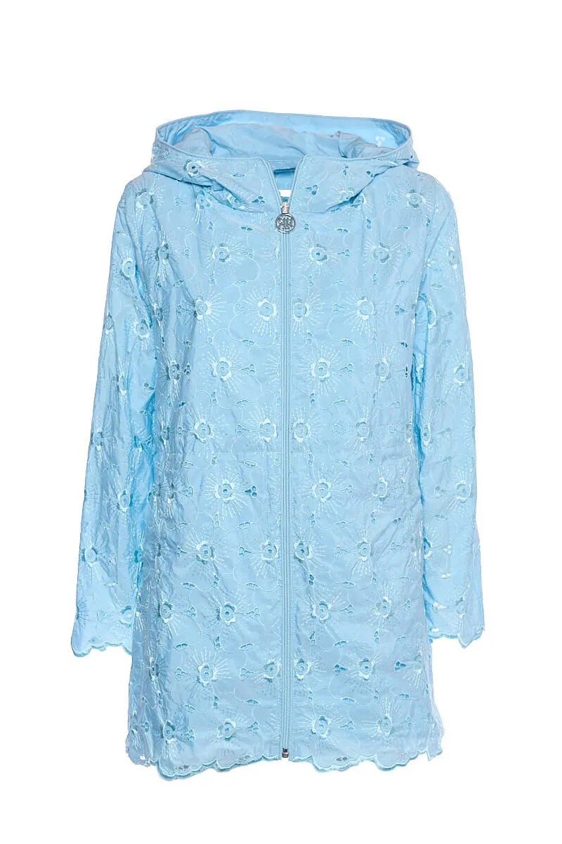 Italian Eyelet Jacket in Light Blue