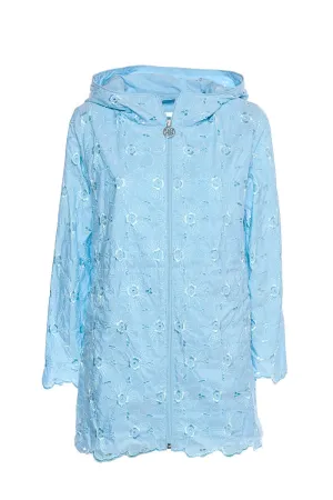 Italian Eyelet Jacket in Light Blue