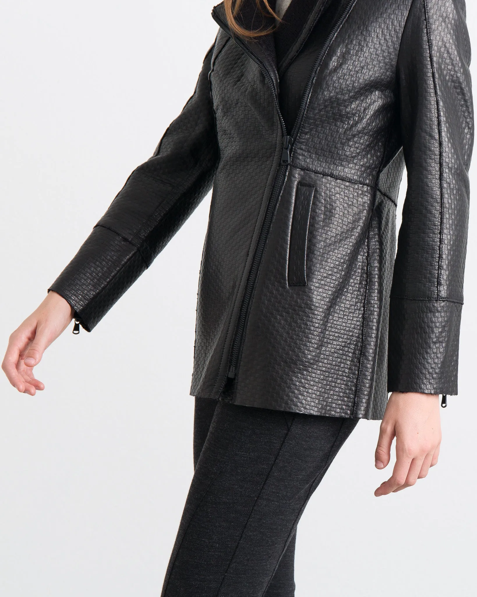 Janet Bonded Leather Coat