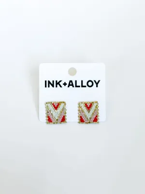 Kallie Chevron Block Studs