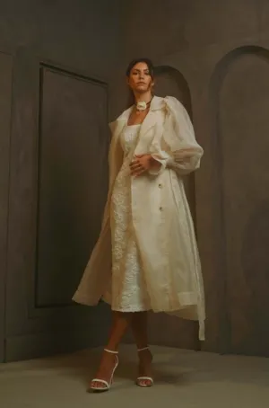 Karma Cream Trench Sheer Coat