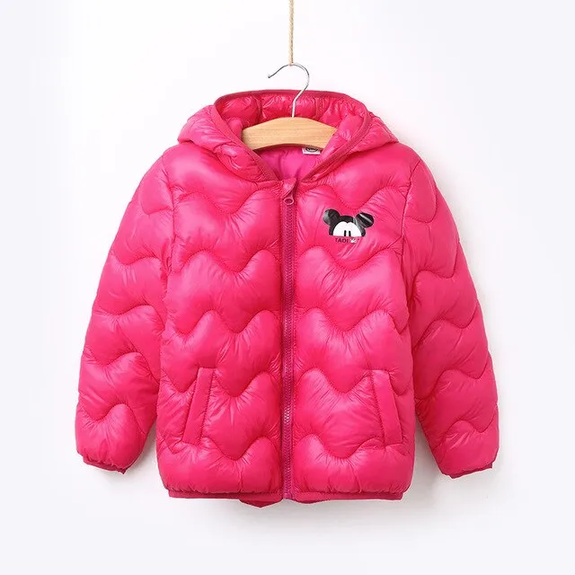 Kids Mickey Down Coats Boys Girls Winter Parkas