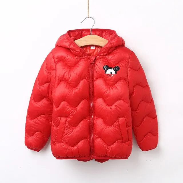 Kids Mickey Down Coats Boys Girls Winter Parkas