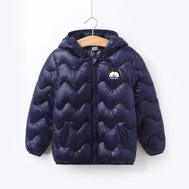Kids Mickey Down Coats Boys Girls Winter Parkas