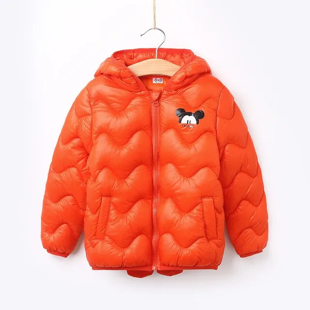 Kids Mickey Down Coats Boys Girls Winter Parkas