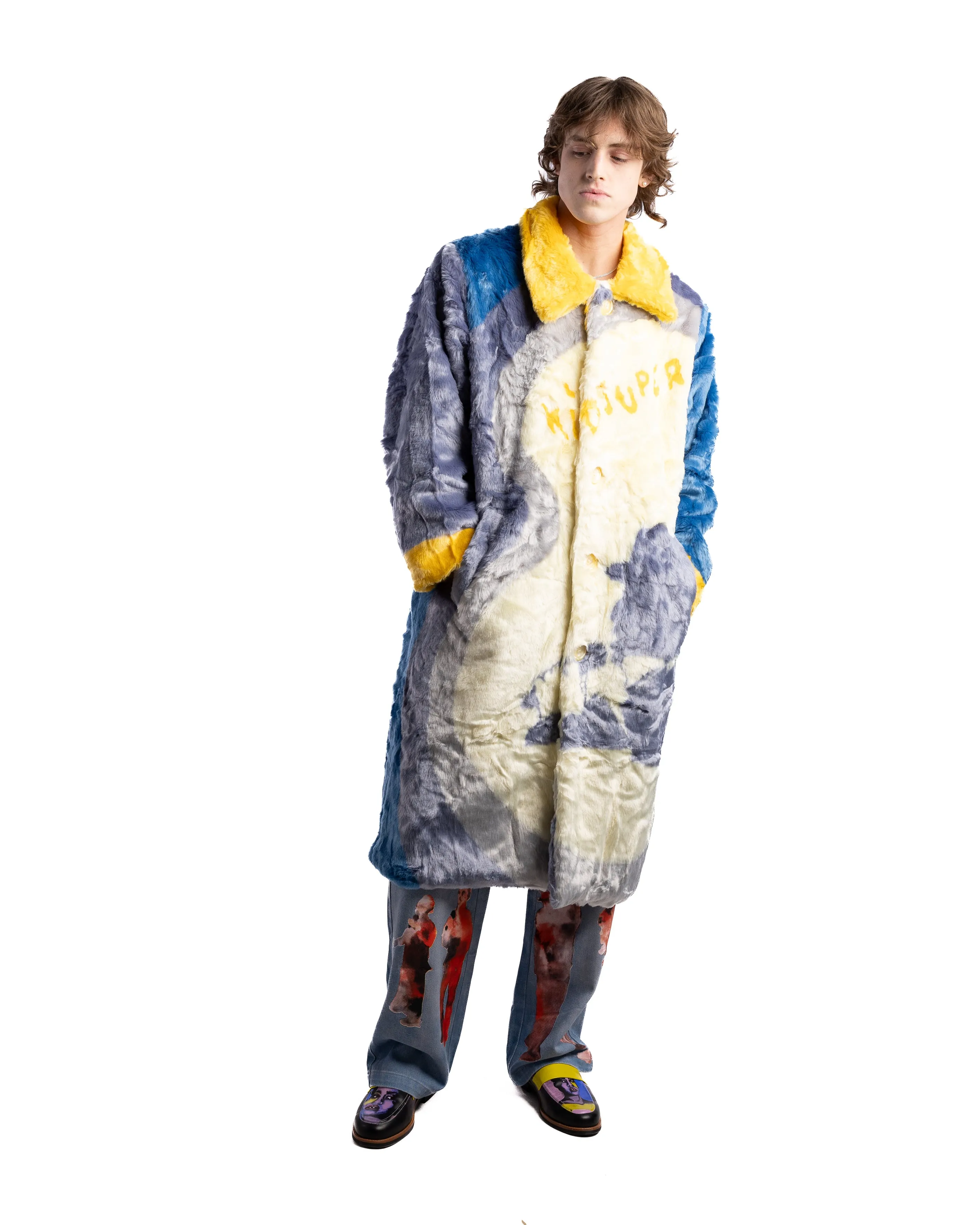 KidSuper Improve Furry Long Coat Multi