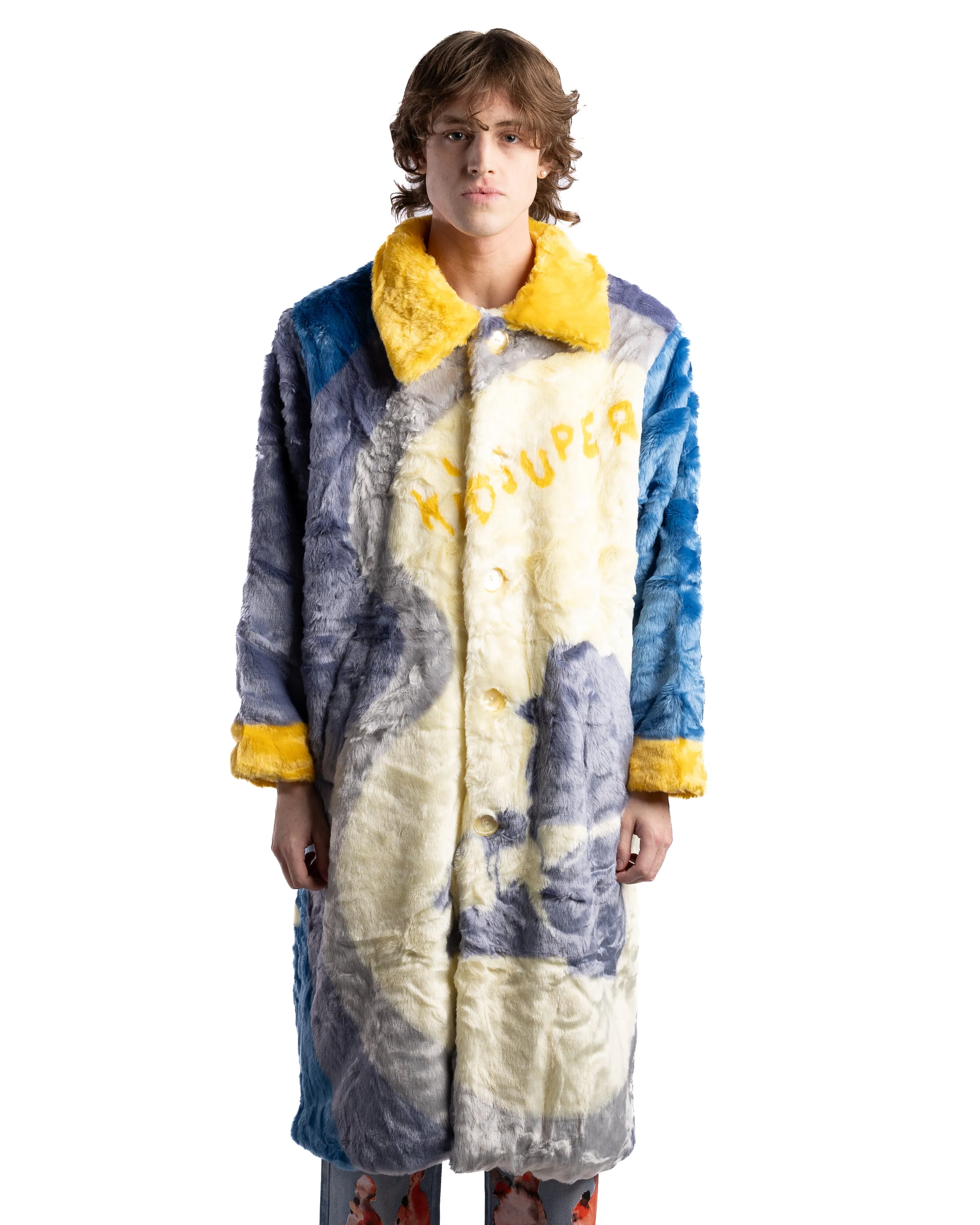 KidSuper Improve Furry Long Coat Multi