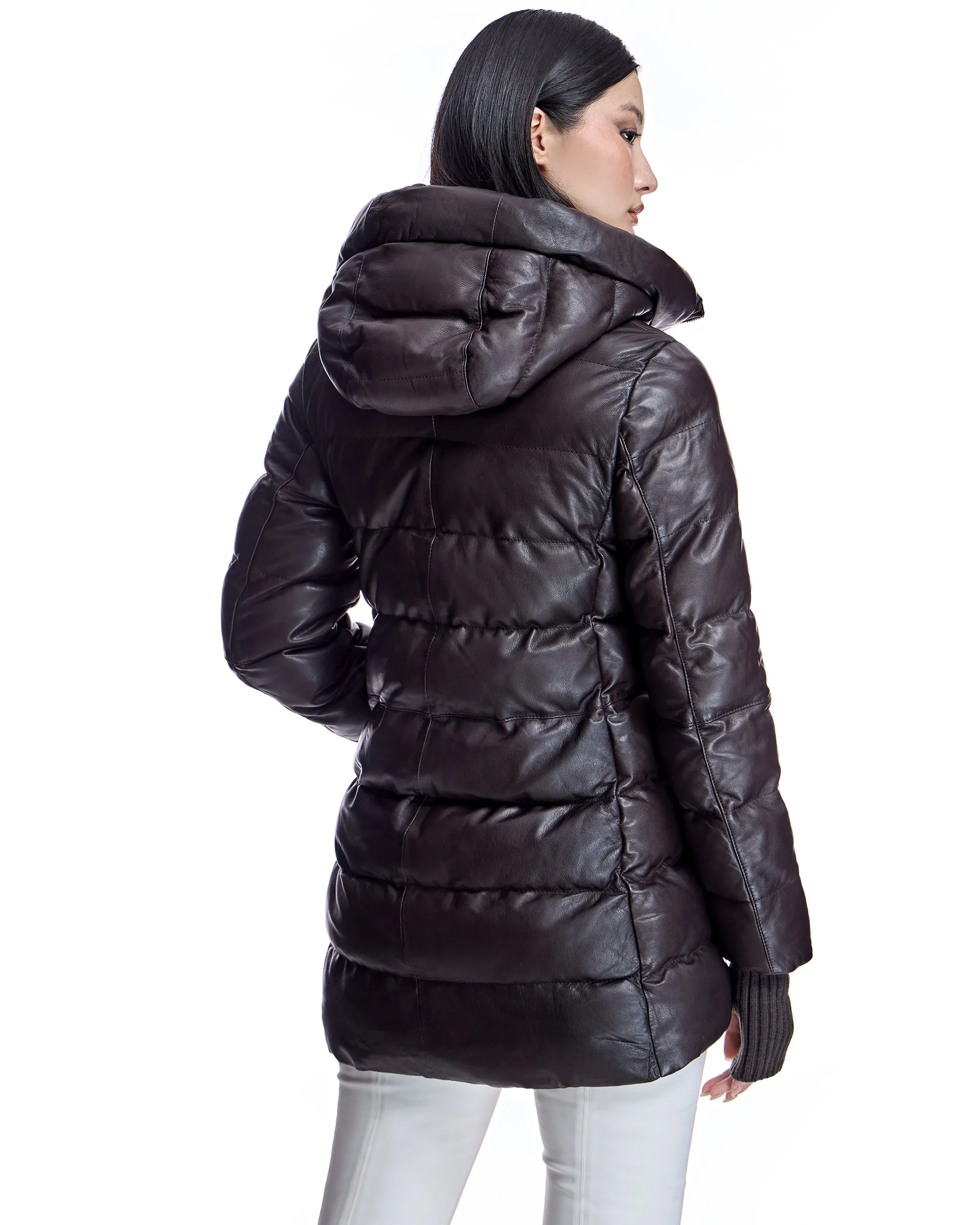 Leather Down-filled Jacket