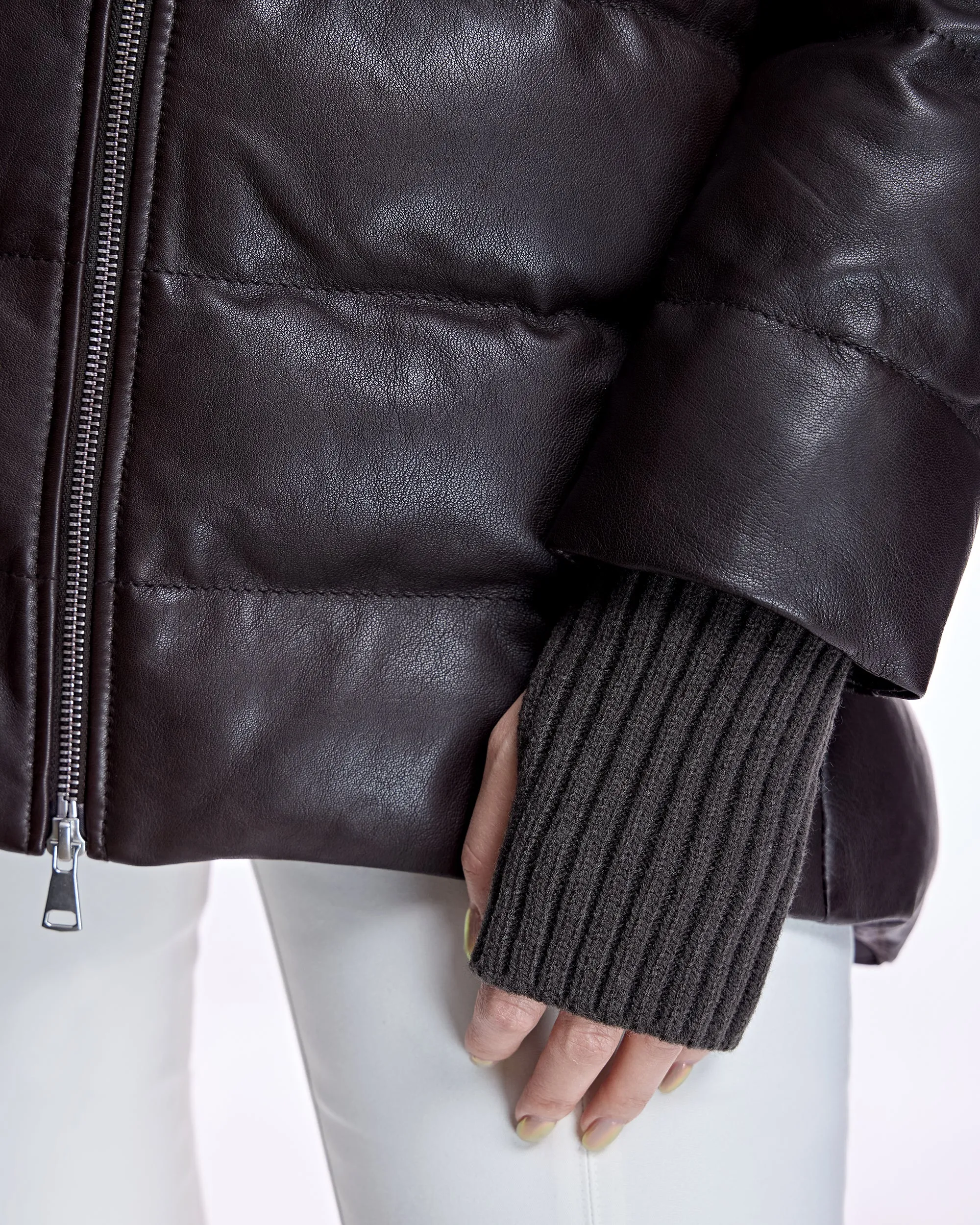 Leather Down-filled Jacket
