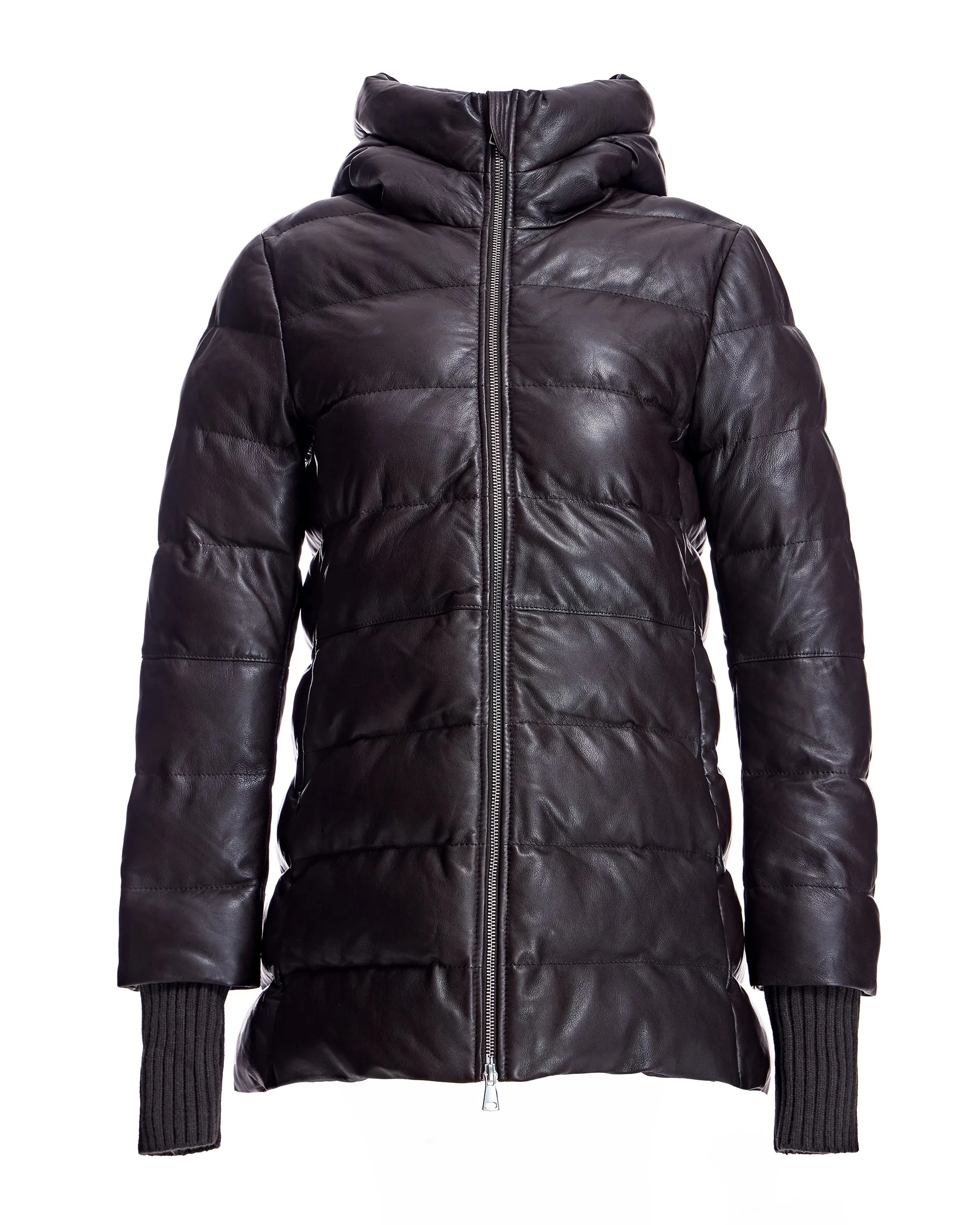 Leather Down-filled Jacket