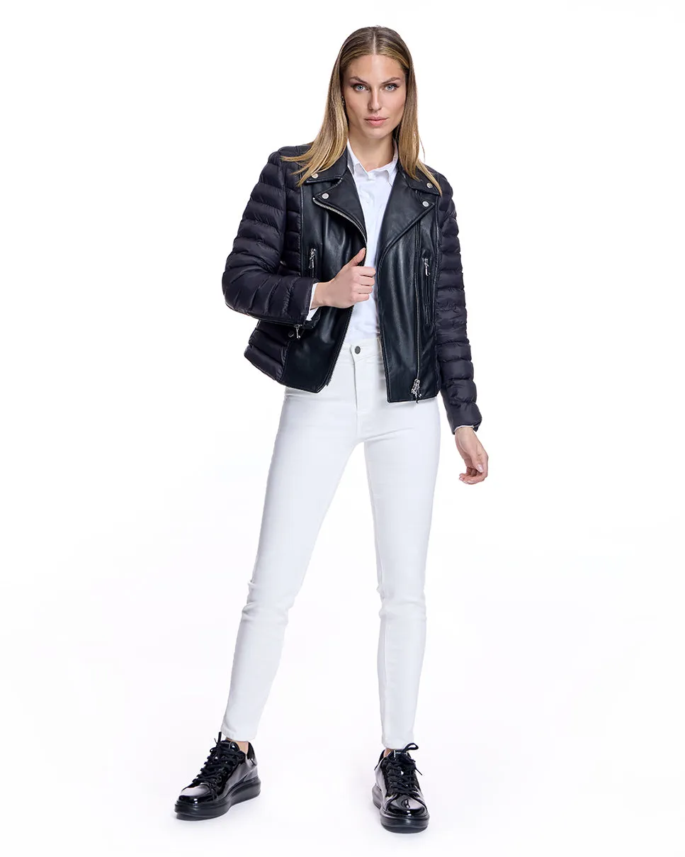 Leather Puffer Jacket