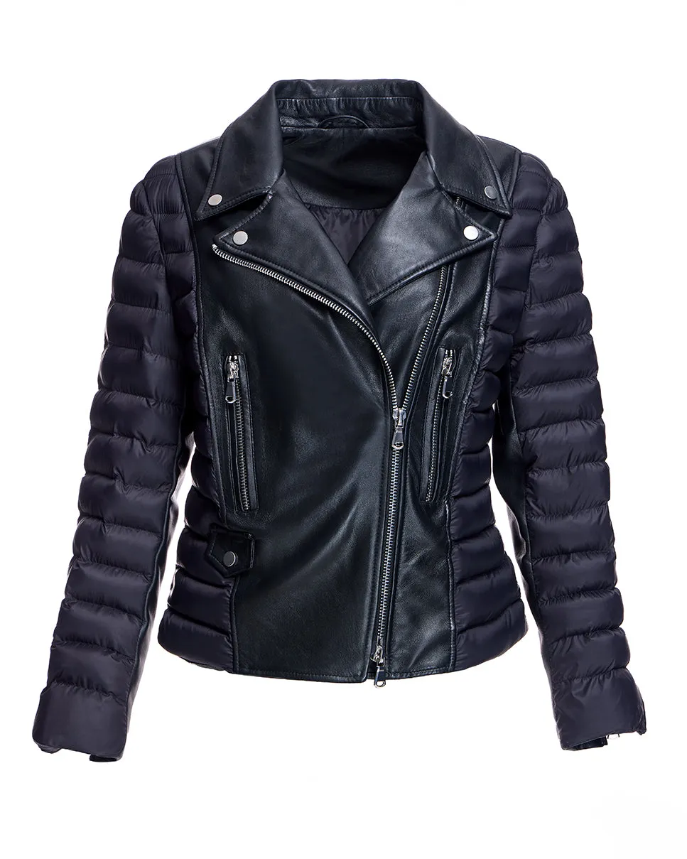 Leather Puffer Jacket