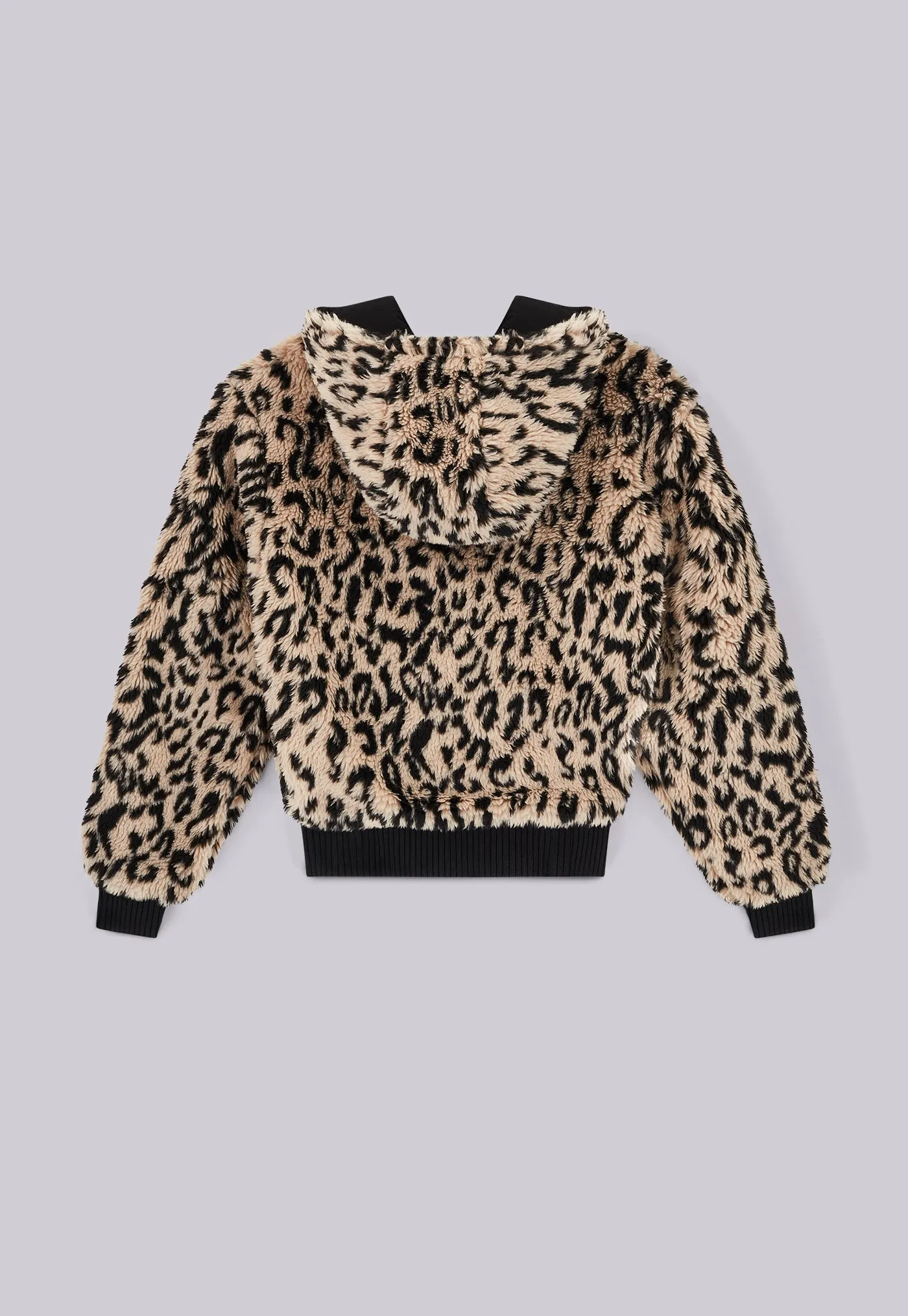 Leopard Faux Fur Hooded Jacket