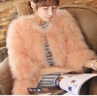 LET-SETTING hot sale new winter coat fur coat Ostrich hair in women Slim plus size coat fur coat