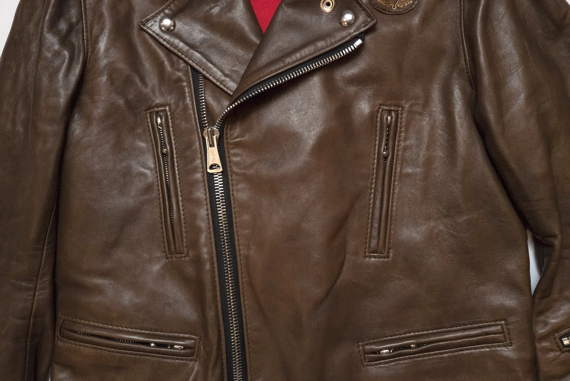 Lewis Leathers Dark Brown Sheepskin ‘Lightning' 402T Jacket (Tight fit)