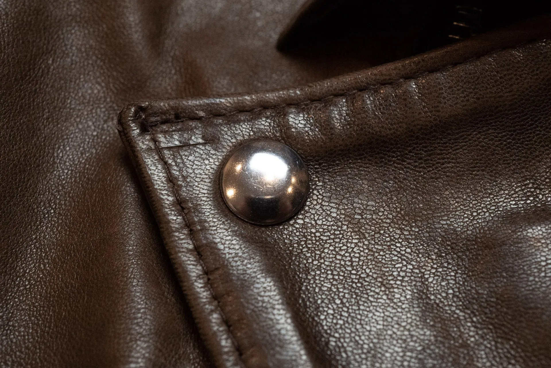 Lewis Leathers Dark Brown Sheepskin ‘Lightning' 402T Jacket (Tight fit)