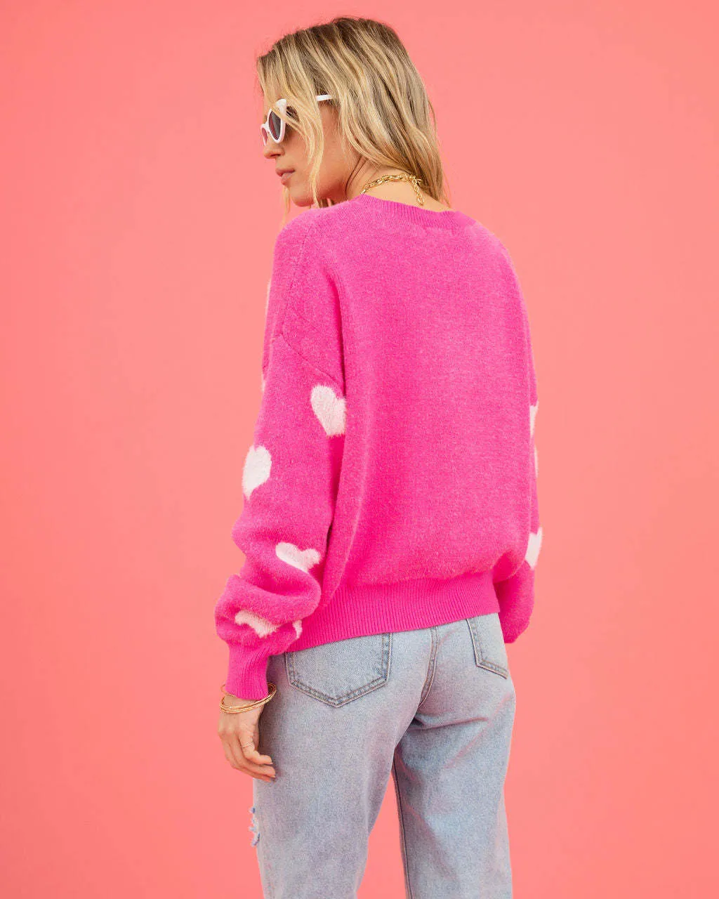 Like a Sweetheart Women's holiday Christmas Crew Neck Sweater | Colorblock Sweater | Sweater Top