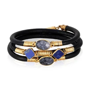Love in Blue Triple Leather Bracelet