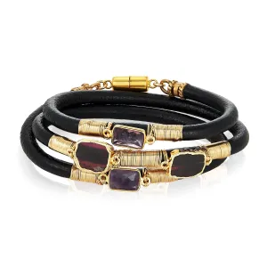 Love in Red Triple Leather Bracelet
