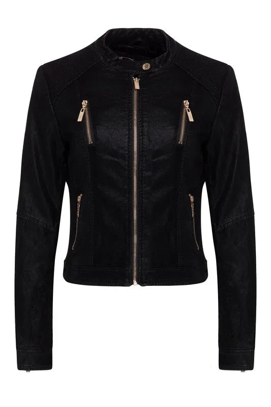 Lupita - Black Faux Suede Jacket