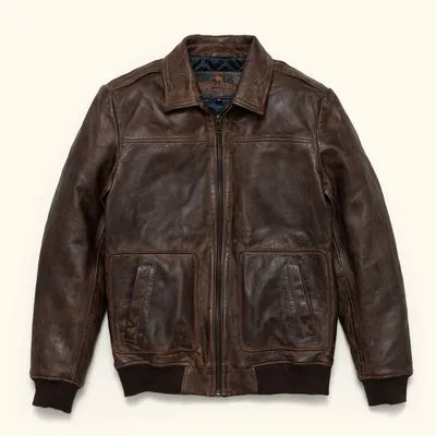 MAVERICK LEATHER BOMBER JACKET