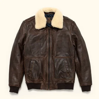 MAVERICK LEATHER BOMBER JACKET
