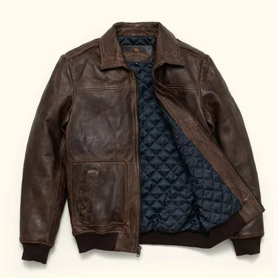 MAVERICK LEATHER BOMBER JACKET