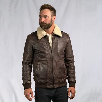 MAVERICK LEATHER BOMBER JACKET