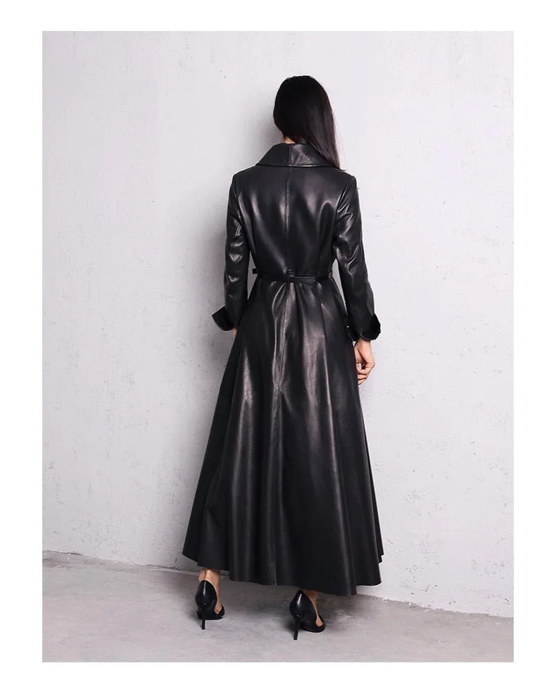 Maxi Leather Trench Coat