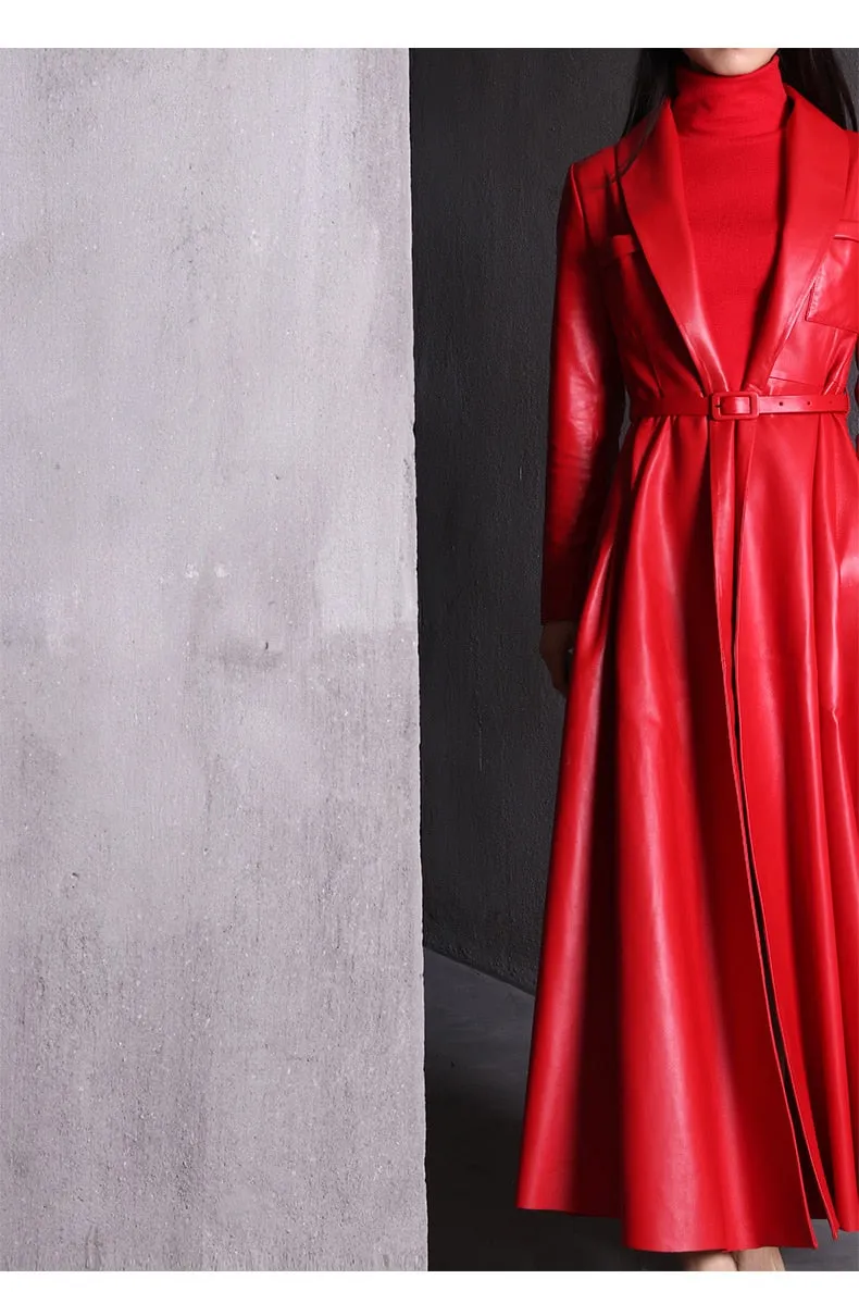 Maxi Leather Trench Coat