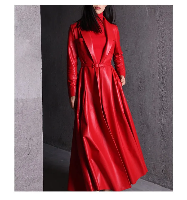 Maxi Leather Trench Coat
