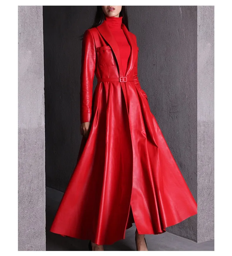 Maxi Leather Trench Coat
