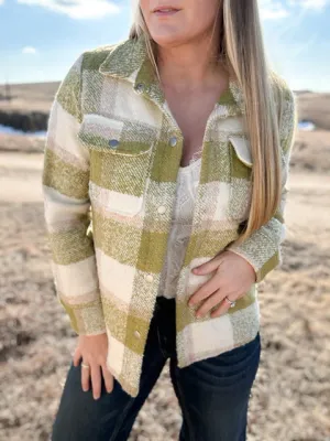Meet Me In Manhattan Lime Plaid Jacket