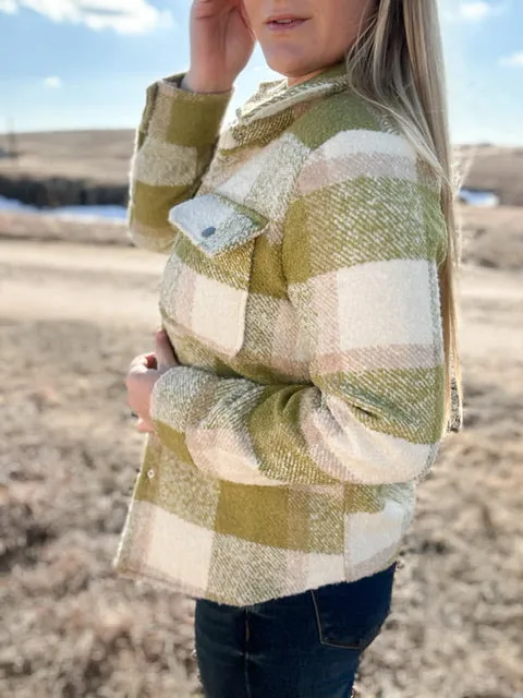Meet Me In Manhattan Lime Plaid Jacket