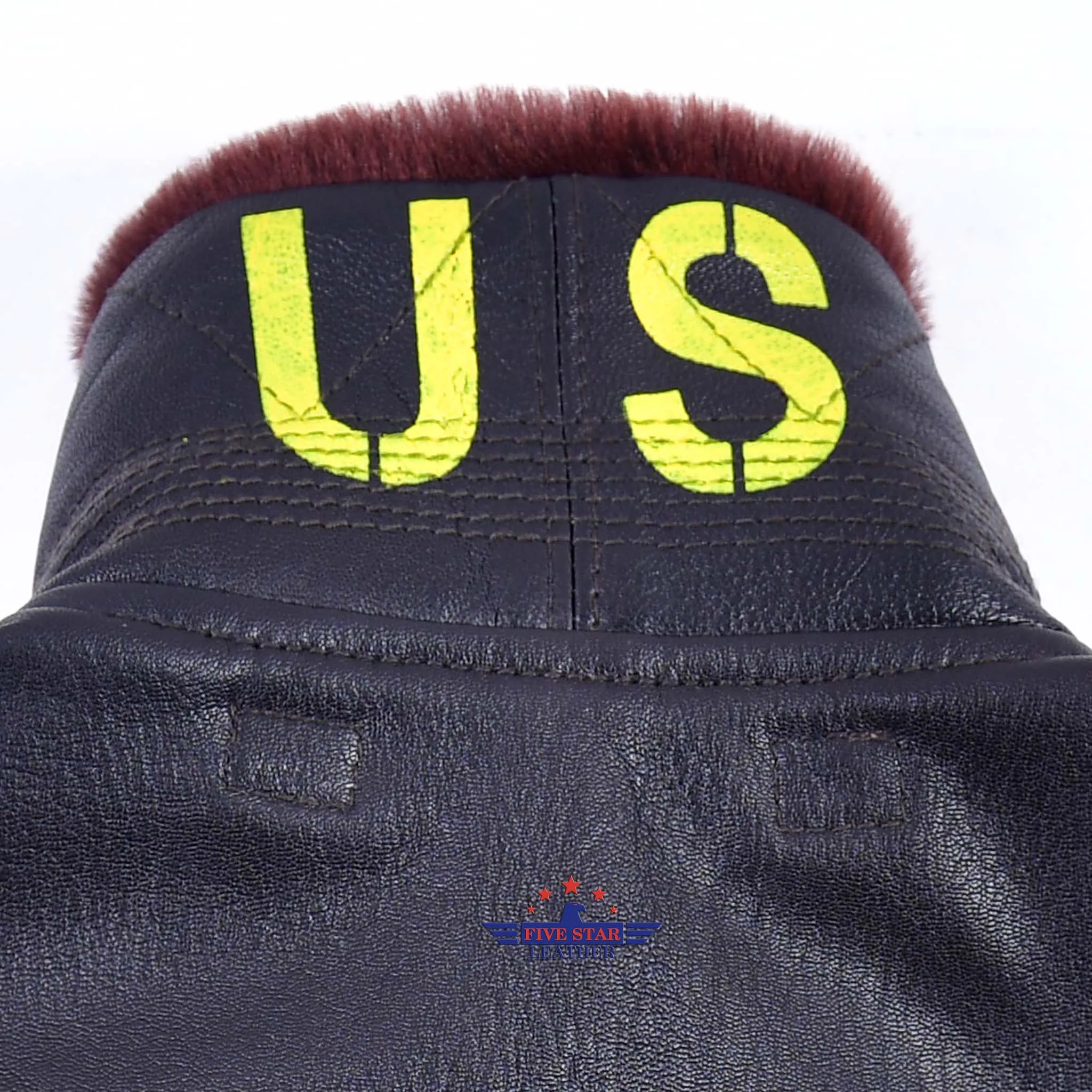 Men AN6552 Seal Brown Pilot Flying Jacket USN Real Goatskin Leather & Fur Collar