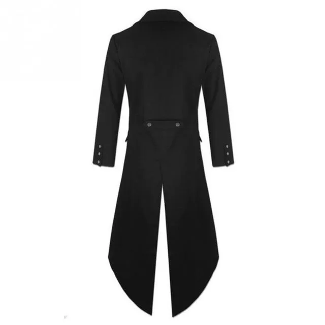 Men Plus Size Punk Gothic Tailcoat Jacket Steampunk Victorian Coat Uniform Frock Coat