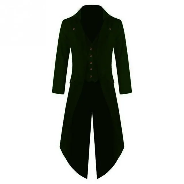 Men Plus Size Punk Gothic Tailcoat Jacket Steampunk Victorian Coat Uniform Frock Coat