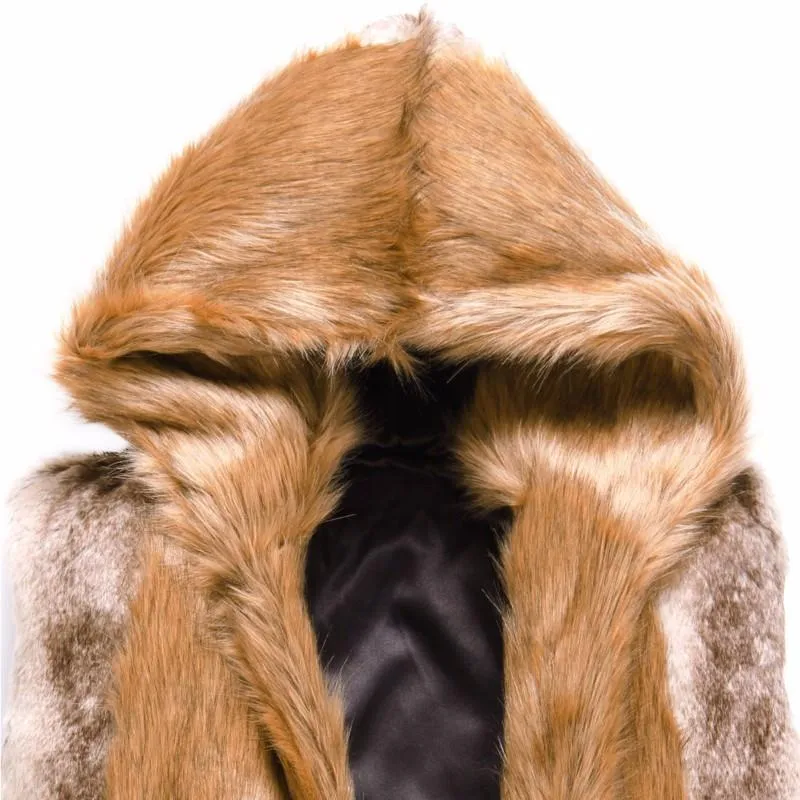 Men's Fashion Soft Faux Luxury Fur Coat
