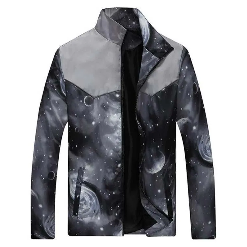 Men's Galaxy Zip Up Coat Up To 3XL