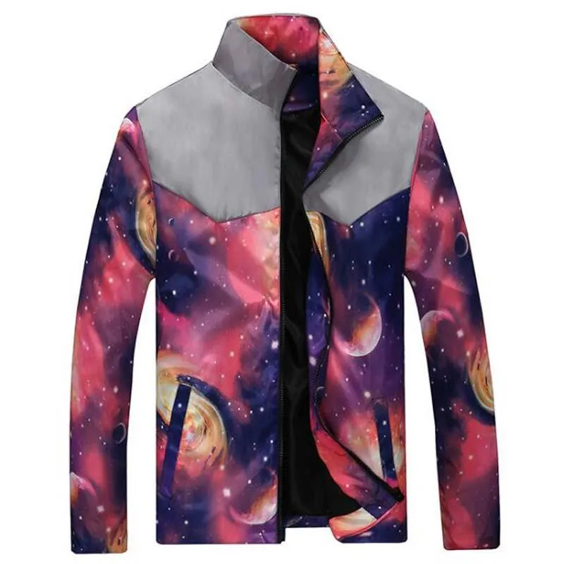 Men's Galaxy Zip Up Coat Up To 3XL