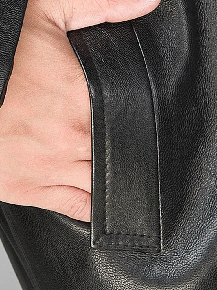 Men's Luxury Leather Overcoat